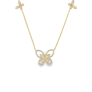 Butterfly Diamond Pendant Necklace