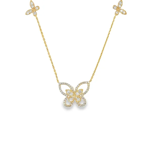 Butterfly Diamond Pendant Necklace