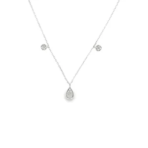 Teardrop Diamond Station Necklace