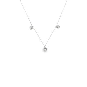 Heart Diamond Station Necklace