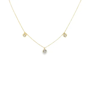 Heart Diamond Station Necklace