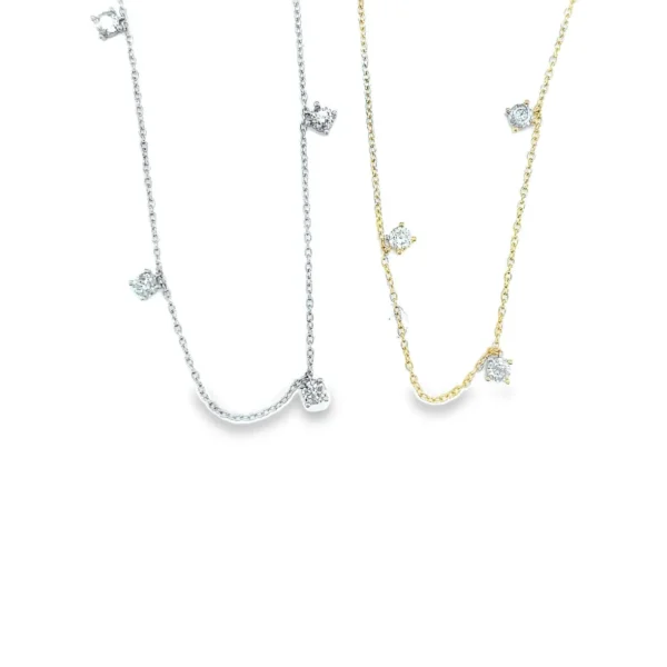 Station Diamond Chain Necklace