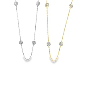 Diamond Cluster Station Necklace