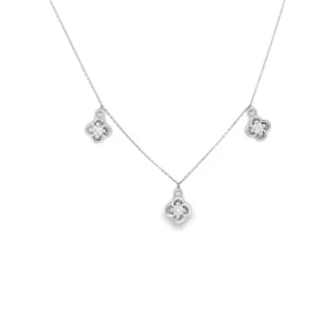 Floral Diamond Station Necklace