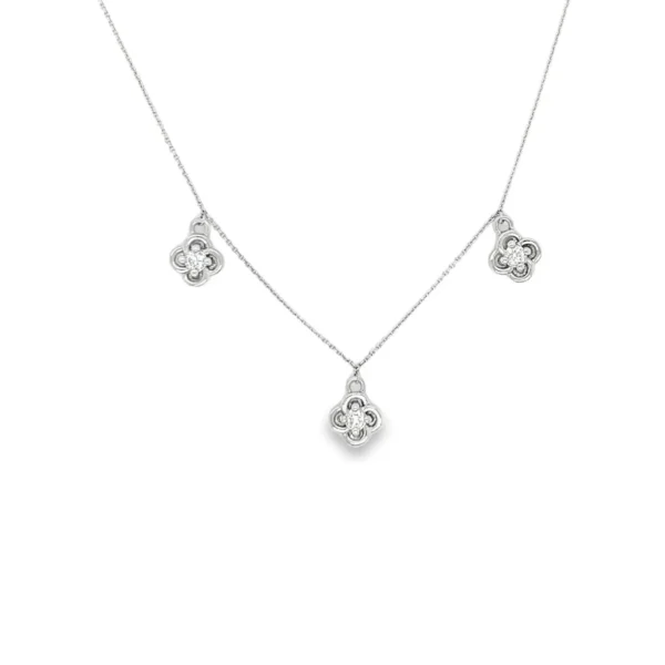 Floral Diamond Station Necklace