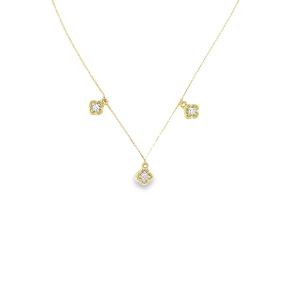 Clover Diamond Station Necklace
