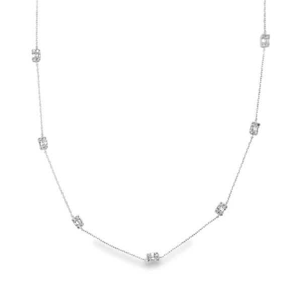 Diamond Station Chain Necklace