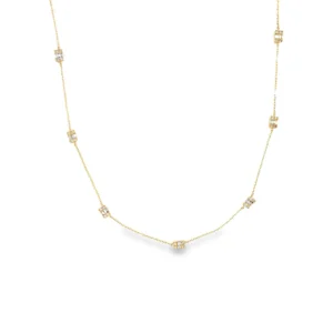 Diamond Station Chain Necklace
