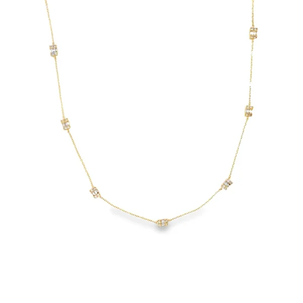 Diamond Station Chain Necklace