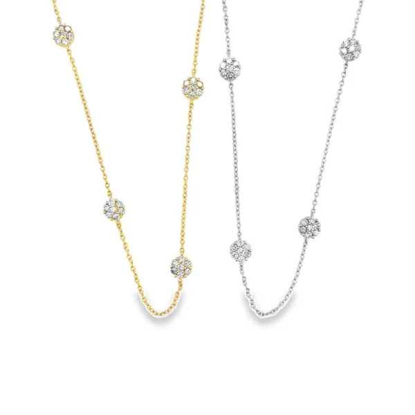 Diamond Cluster Station Necklace