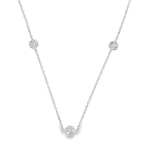 Diamond Cluster Station Necklace
