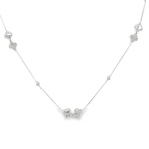 Clover Diamond Station Necklace