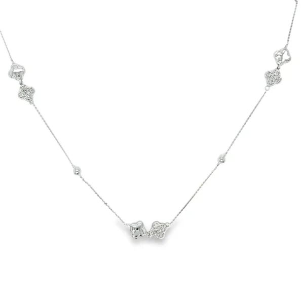 Clover Diamond Station Necklace