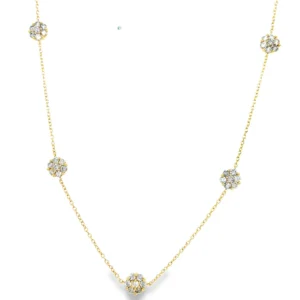 Diamond Cluster Station Necklace