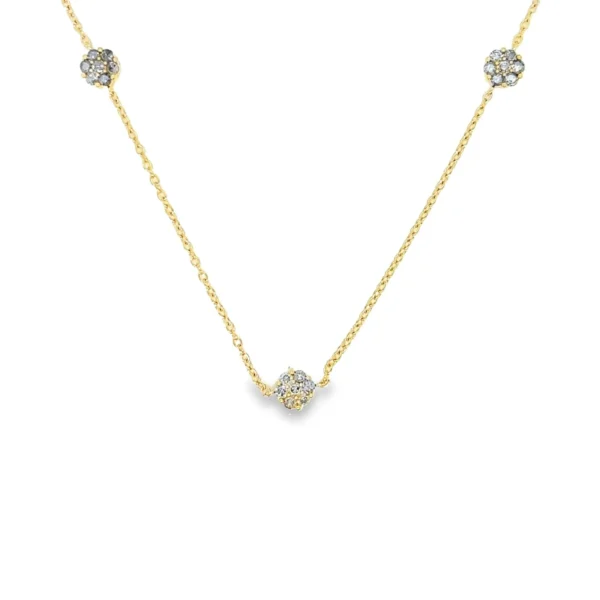 Diamond Cluster Station Necklace