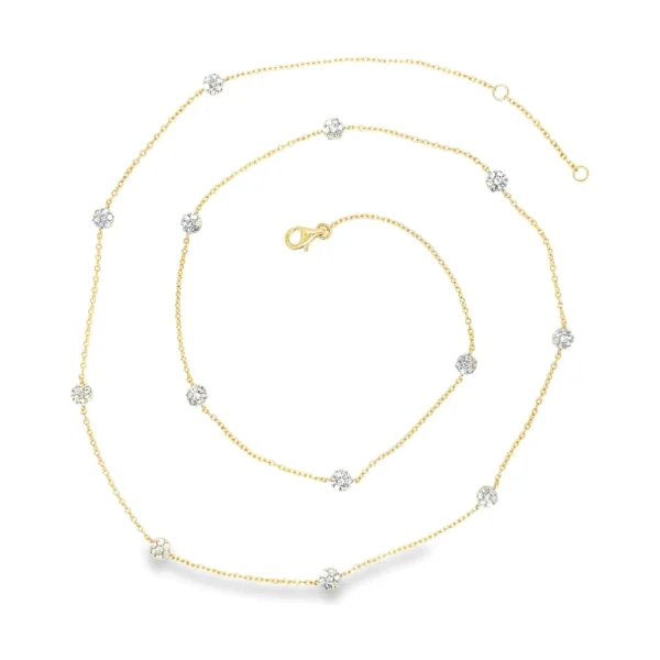 Diamond Station Chain Necklace