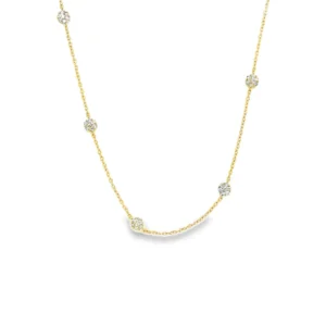 Diamond Cluster Station Necklace