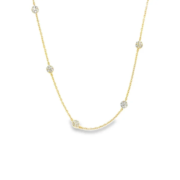 Diamond Cluster Station Necklace