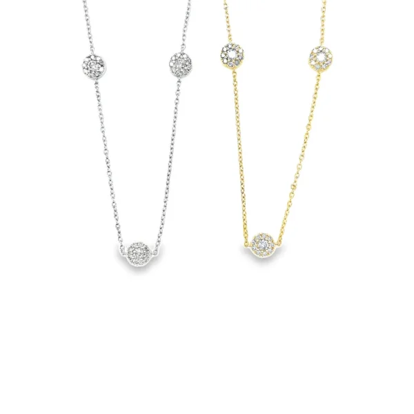 Diamond Station Chain Necklace