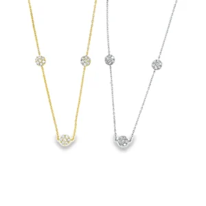 Diamond Cluster Station Necklace
