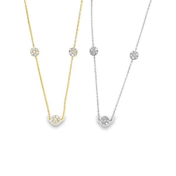 Diamond Cluster Station Necklace