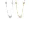 Diamond Halo Station Necklace