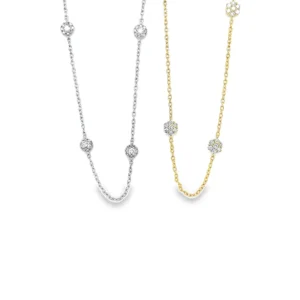 Diamond Cluster Station Necklace