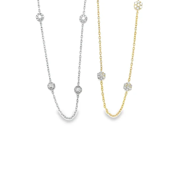 Diamond Cluster Station Necklace