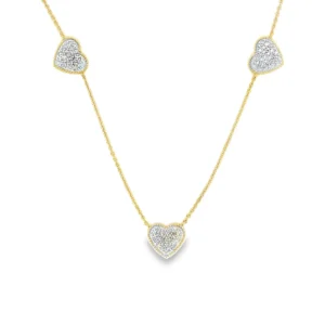 Heart Diamond Station Necklace