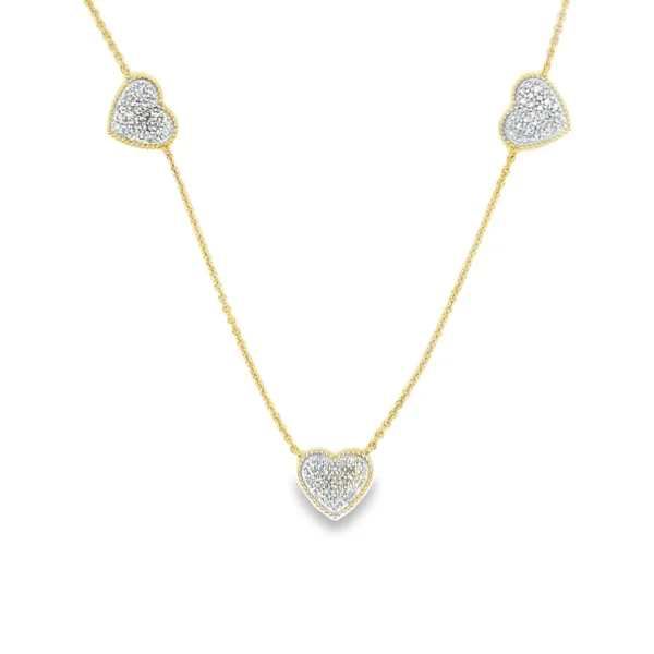 Heart Diamond Station Necklace