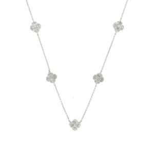 Clover Diamond Station Necklace
