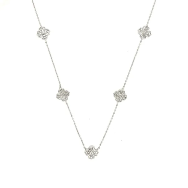 Clover Diamond Station Necklace
