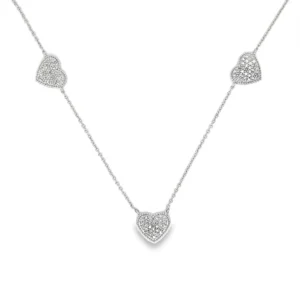 Heart Diamond Station Necklace