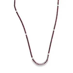 Ruby Diamond Long Necklace