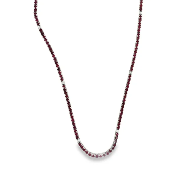 Ruby Diamond Long Necklace