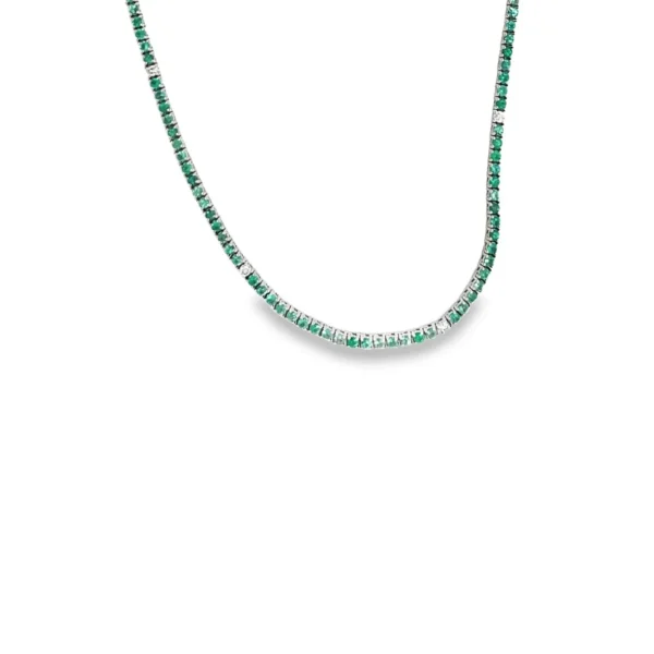 Emerald Diamond Tennis Necklace