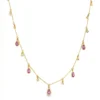 Pear Pink Sapphire Drop Necklace
