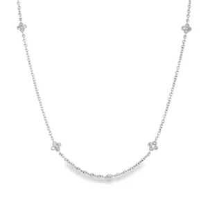 Diamond Floral Station Necklace
