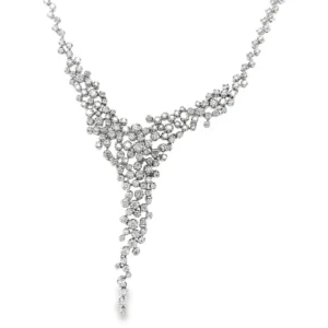 Diamond Cluster Statement Necklace