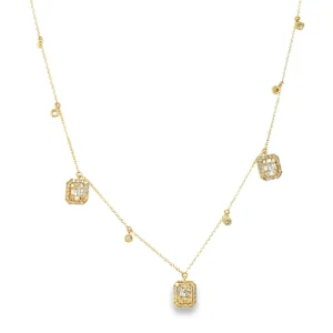 Diamond Station Cluster Necklace