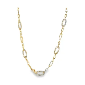 Diamond Oval Link Necklace