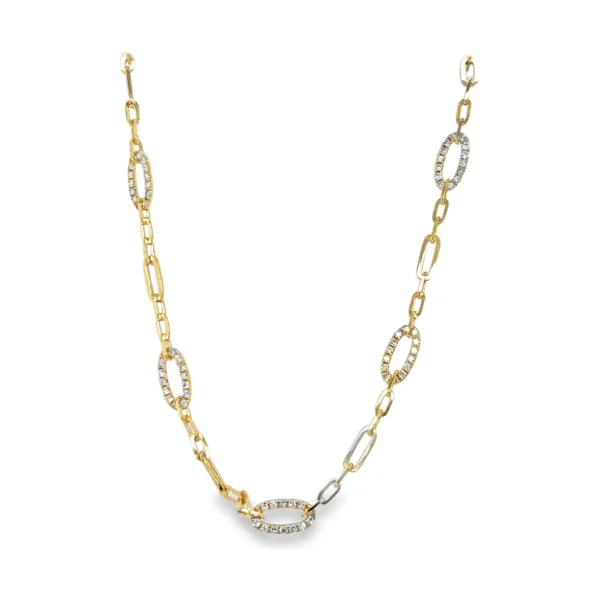 Diamond Oval Link Necklace