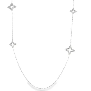 Floral Diamond Station Necklace