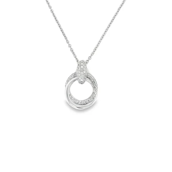 Circle Diamond Pendant Necklace