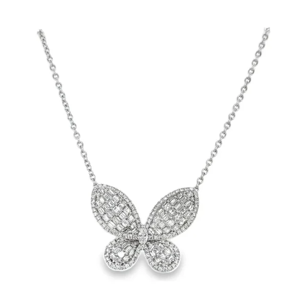 Butterfly Diamond Pendant Necklace