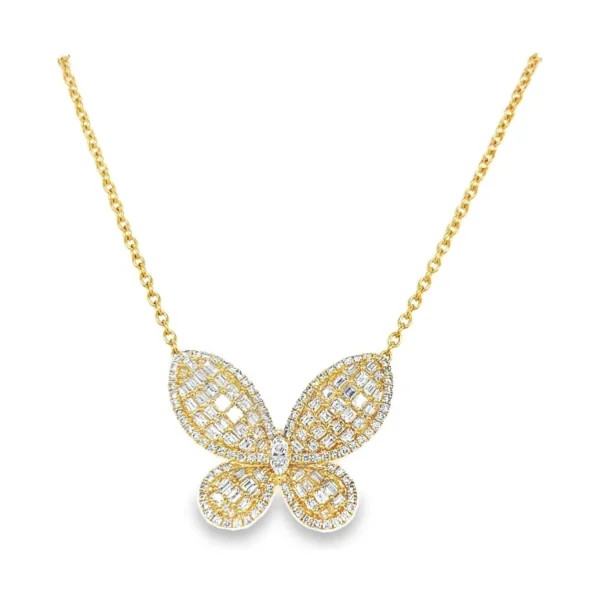 Butterfly Diamond Pendant Necklace