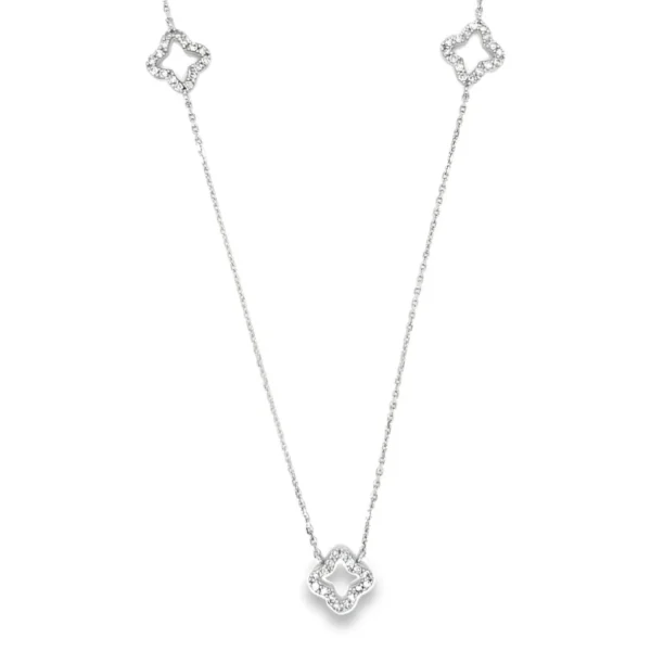 Clover Diamond Station Necklace