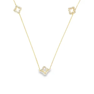 Clover Diamond Station Necklace