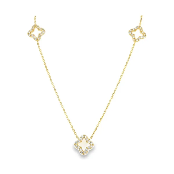 Clover Diamond Station Necklace