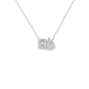 Geometric Diamond Cluster Necklace